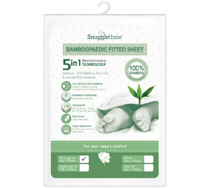 Snuggletime Bamboopaedic HTX Sheet Size Standard Camp Cot Travel