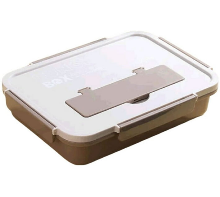 1400ml 4 Compartments Plastic Food Lunch Box With Spoon And