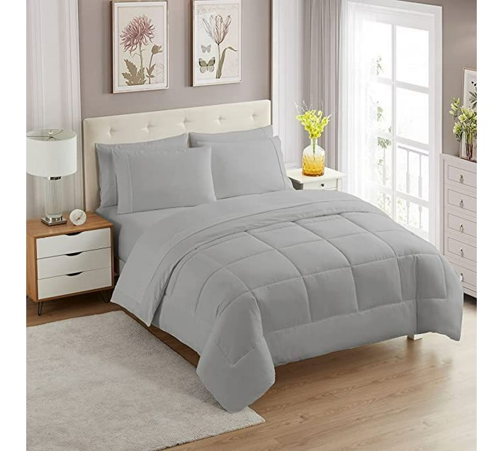 SMTE Solid Queen Comforter for Mild Winter (Woollen Blend, Grey) Makro