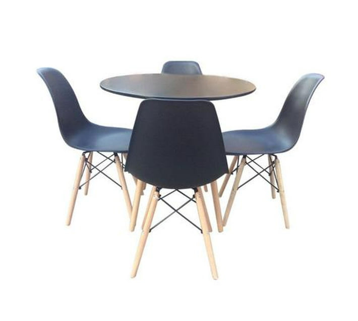 SmteRound Table Set Black Makro