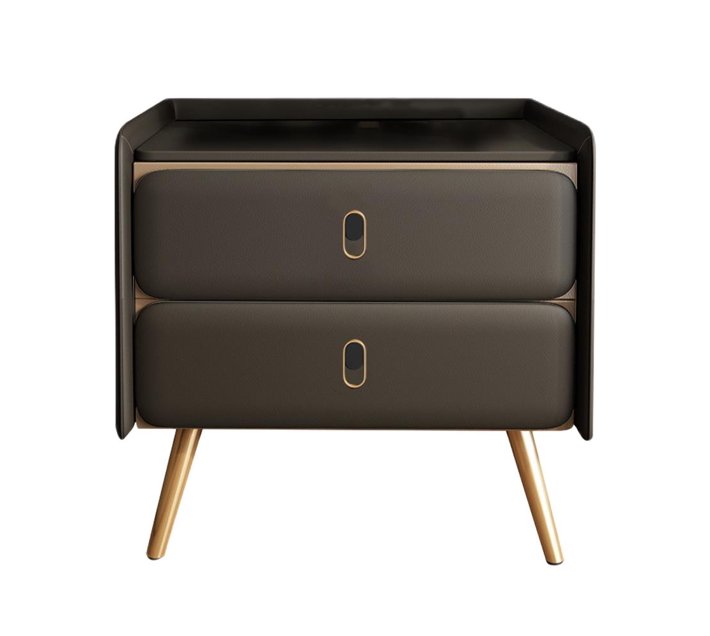 Someone’s in a Makro Modern Intelligent Bedside Table Gray & Gold Brown