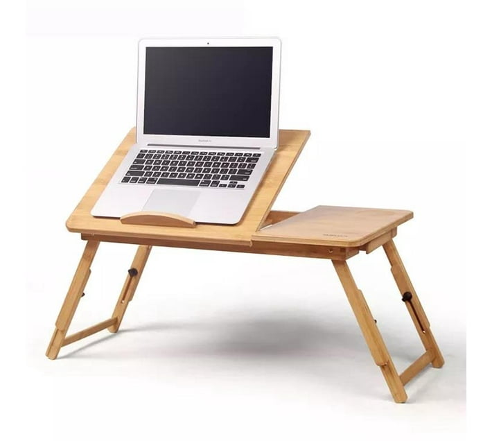 Someone’s in a Makro Hazlo Bamboo Adjustable Laptop Office Tray Table ...