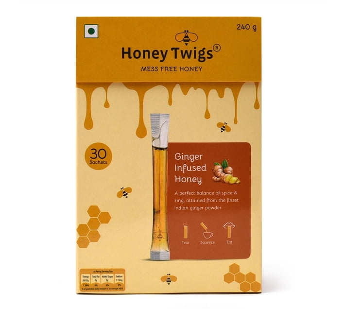 Someone’s in a Makro Honey Twigs single serve ginger infused honey