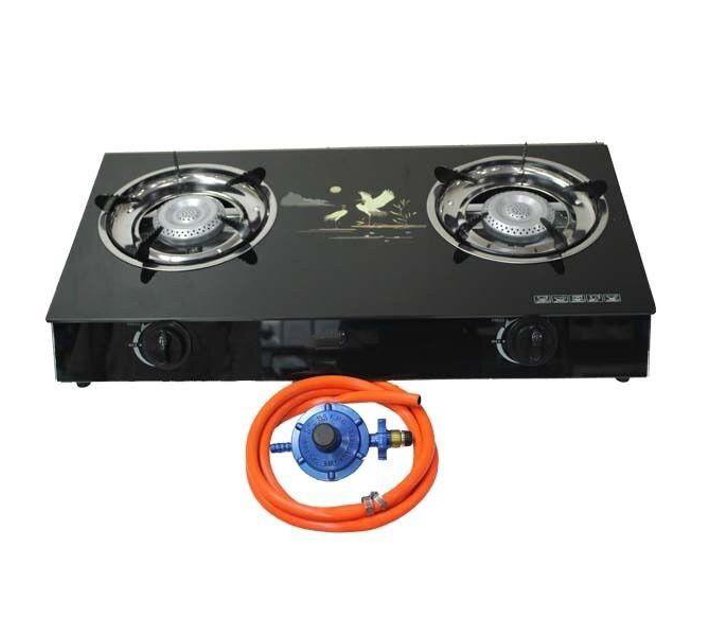 Someone’s in a Makro Tempered Glass 2 Burner Gas Stove With Regulator