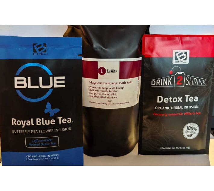 Buy B Epic Drink2Shrink + Royal Blue Tea+ 500g Magnesium Rescue Salt (3 ...