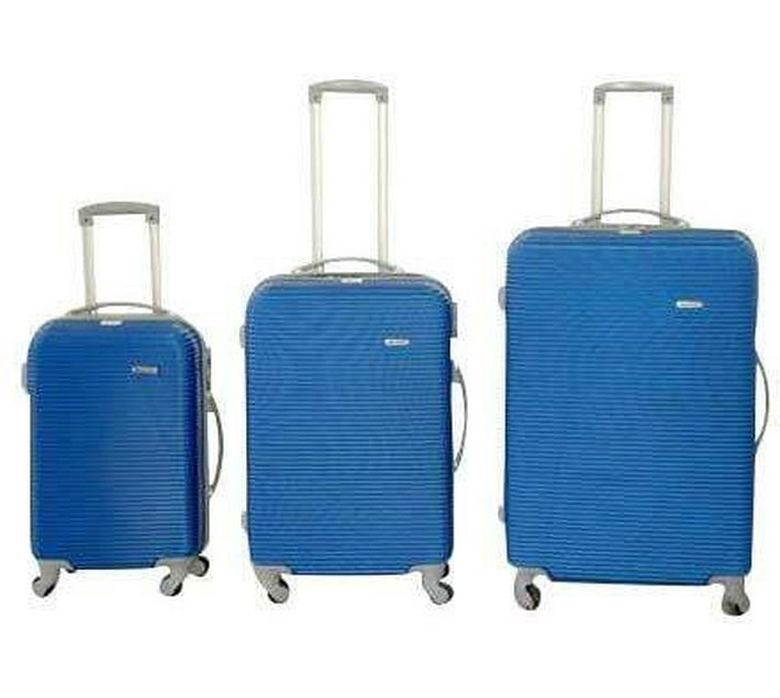 HappyDeals Luggage Set Cabin & Checkin Set 4 Wheels 28 inch (Blue