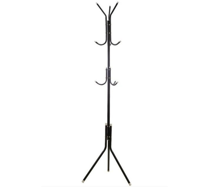 Generic SCR-012B 12 Black Hook Simple Standing Coat Steel Rack Shelf ...