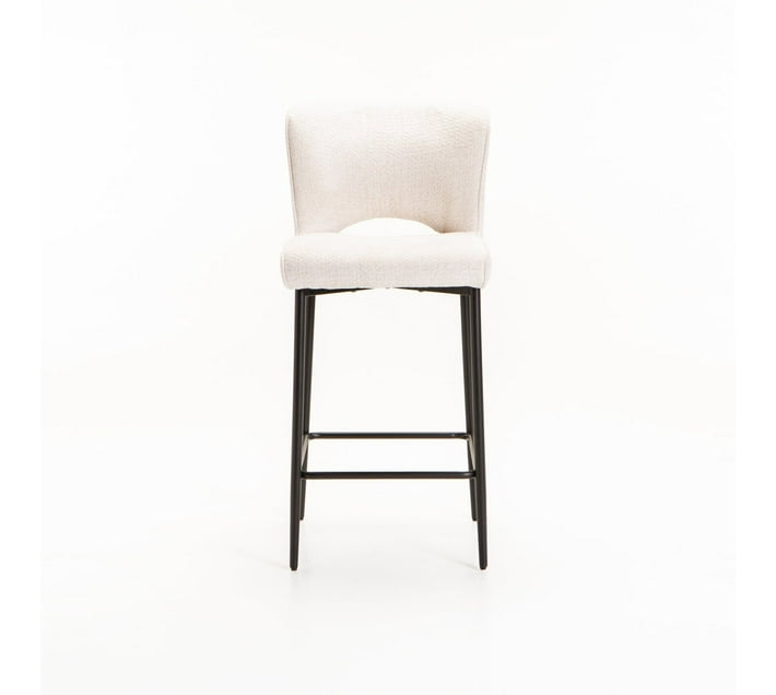 Martini Fabric Kitchen Stool Cream Fabric Bar Stool (Finish Colour