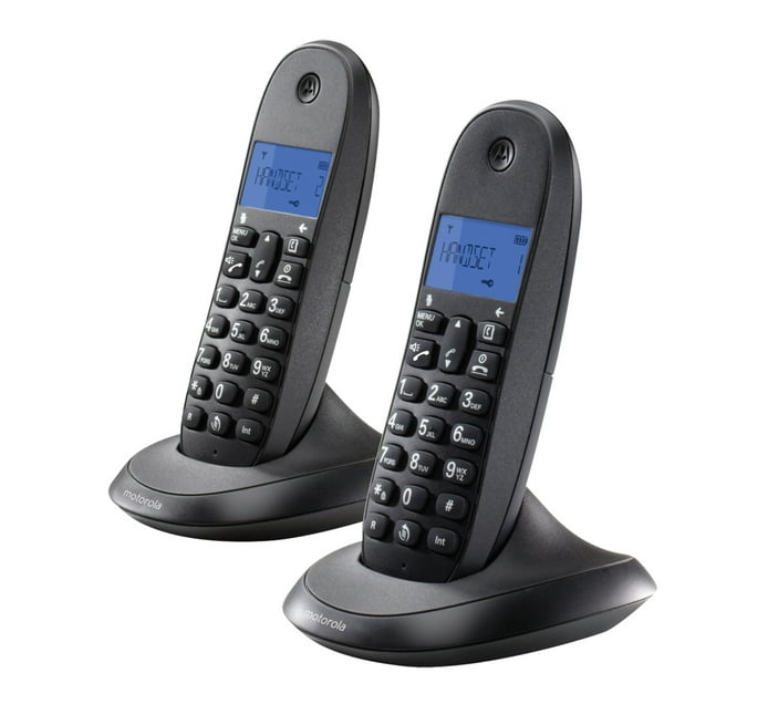 Someone’s in a Makro Motorola C1002LB+ Duo Cordless Dect Phones Mood