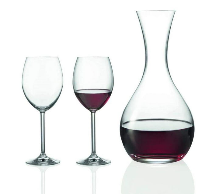 Montana Carafe & Red Wine Glasses Set 1L Decanter Jug & 2x Glasses