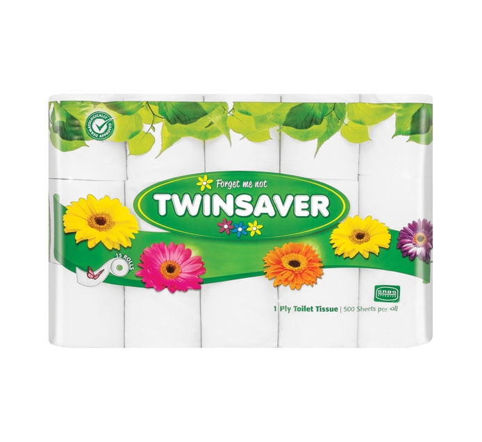 Buy Twinsaver 1 Ply Toilet Paper White (15's) in Bulk | Makro Business