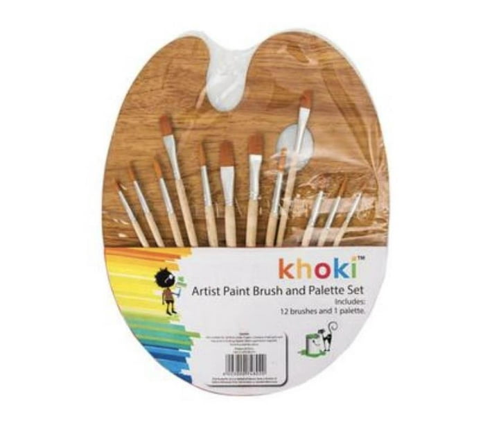 Art's and Craft Paint Palette with 12 Brushes Set Makro