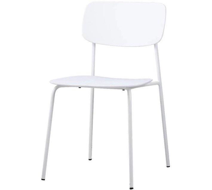 Fine Living Daisy Cafe Plastic Stackable Chair (White, 1, Preassembled