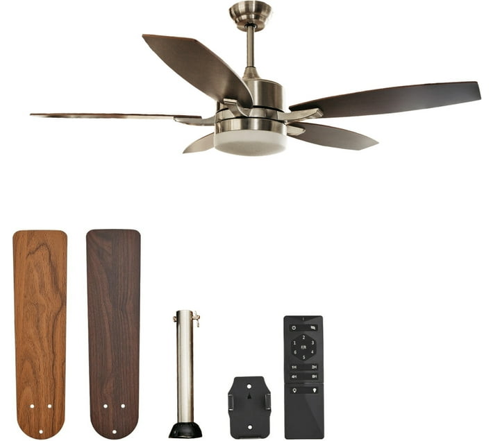 Stellar Lighting Ceiling Fan with Light and Remote 5 Brown Blades 52