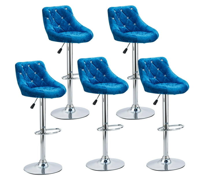 Someone’s in a Makro Velvet Bar Stools - Set of 5 Blue Mood