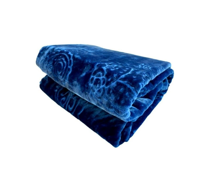 Someone’s In A Makro Sastro Queen Size Iywa Mink Super Soft Blanket Embossed Pattern Navy Mood