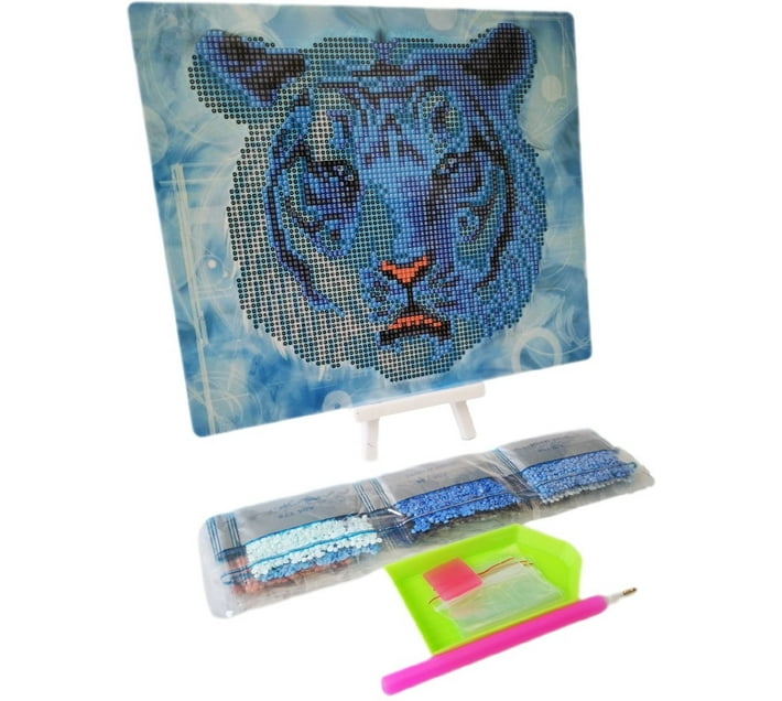 Umlozi Diamond Paintings DIY With Easel (21 x 25cm) Ice Tiger Diamond