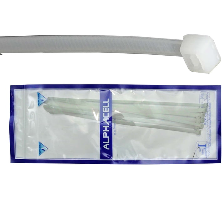 Alphacell Cable tie - 400mmx7.2mm white -10 pack Plastic Standard Cable ...