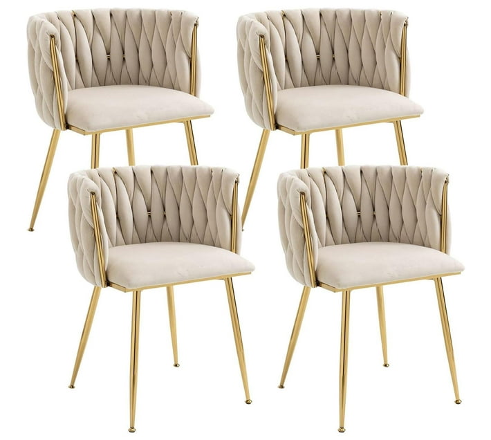 Someone’s in a Makro Modern Velvet Dining Chair with Gold Metal Legs