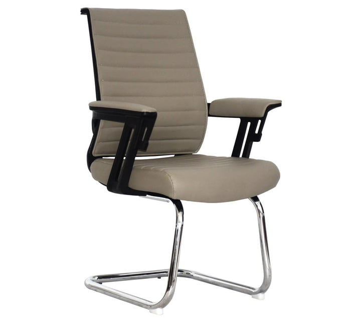 New York Executive Light Grey Visitor Office Chair Makro