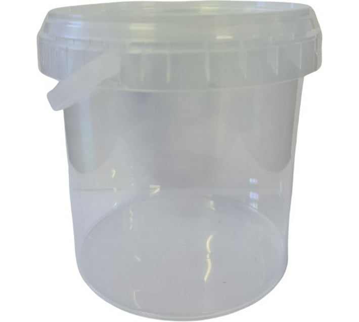 KD23 198x 1L Clear Buckets With Lids and Handle 1000 ml Plastic Bucket
