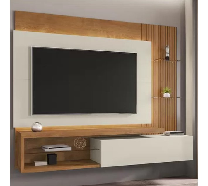 Designer Concepts Madalena Wall Plasma Stand Off White/Natural