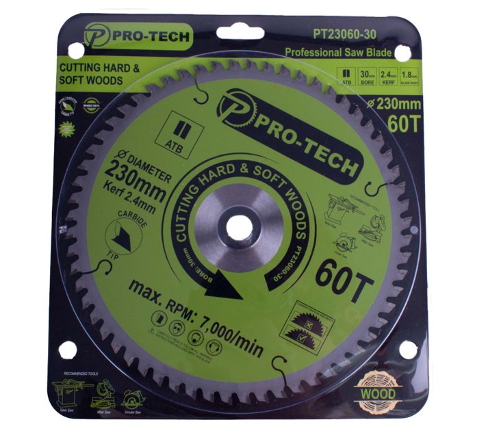 ProTech Saw Blade Tct 230 X 2.4 X 30 X 60T Wood Prof. Makro