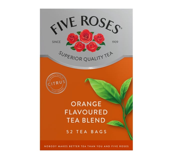 Five Roses Tea Packs Buy Five Roses Orange Flavoured Tea 52 Tea Bags in Bulk | Makro Business
