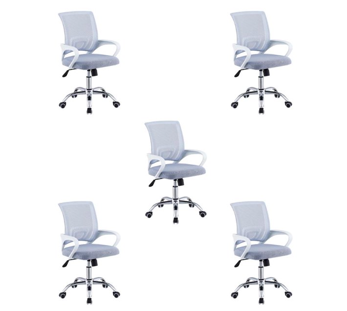 Someone’s in a Makro Artiss Office Chair Mid Back Chair Set of 5 Chairs Grey Mood