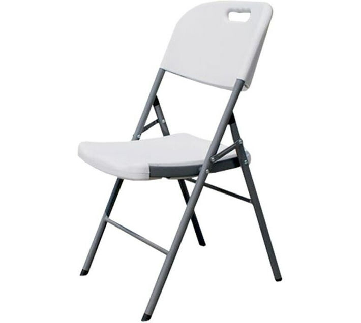 ONLINE OASIS Folding Chair Plastic Folding Chair (White, 1, Pre ...