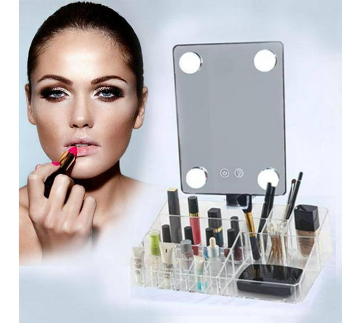 Someone’s in a Makro 4 Lights Acrylic Makeup Organizer with Lipstick