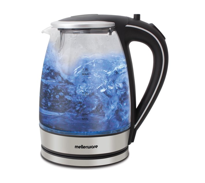 Someone’s in a Makro MELLERWARE KETTLE 360 DEGREE CORDLESS GLASS SILVER