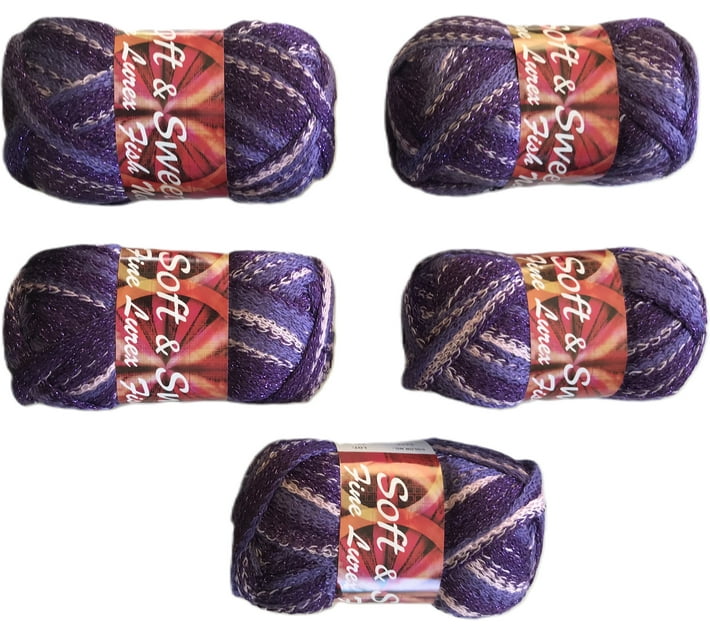 JOST Fine Lurex 6408 Knitting Wool Art and Craft Kit (Purple