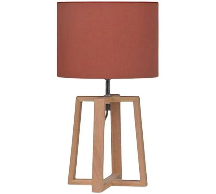 Dannyhome Brick Red Wooden Desk Lamp 25 x 25 x 44.5 cm, Rustic