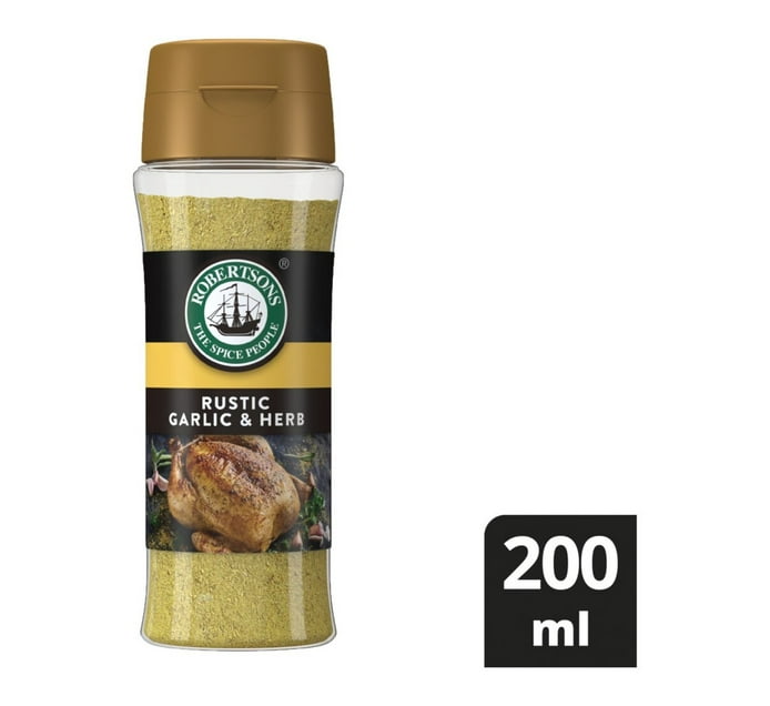 Robertsons Masterblends Spices Rustic Garlic&Herb (10 x 200ml) Makro
