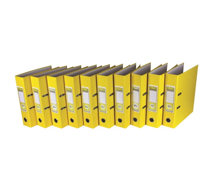Files 10 Pack A4 PVC Lever Arch Files Yellow Makro