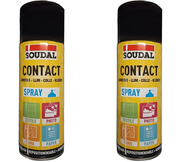 SOUDAL Contact Adhesive Spray 2 in 1 Transparent 300ml ( 2 Pack