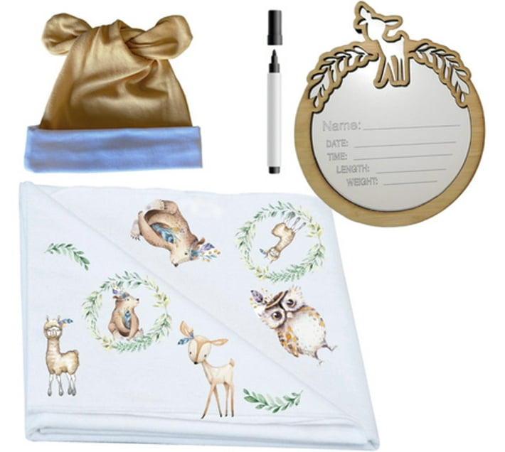 Mom'Into Printed, Animal Crib Swaddling Baby Blanket for Mild Winter