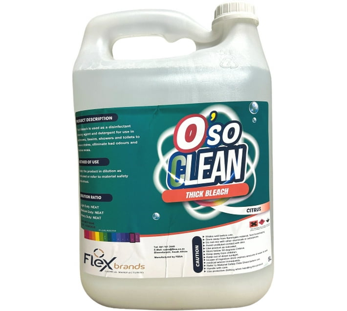 O'SO CLEAN THICK BLEACH CITRUS Citrus Liquid Toilet Cleaner (5 L) Makro