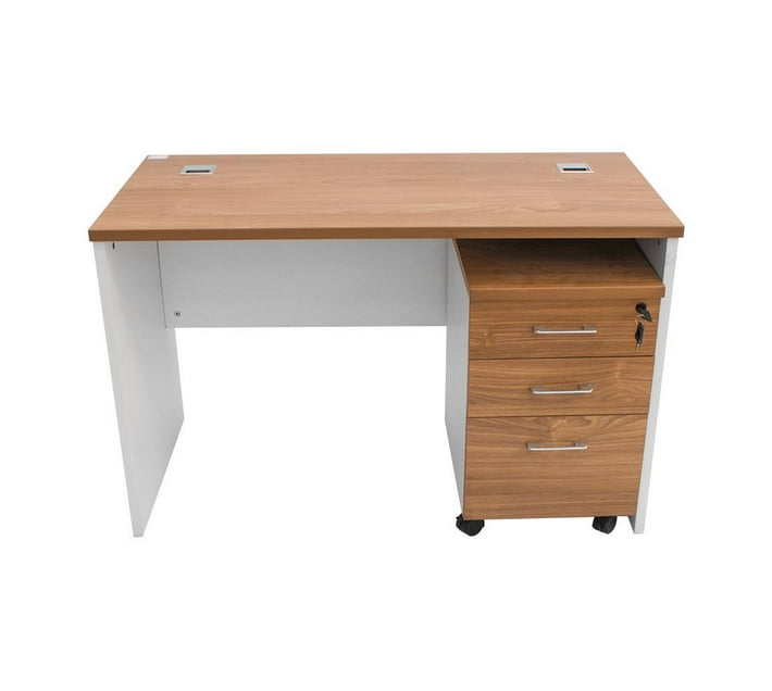 GOF Furniture Nero Office Desk, Oak Makro