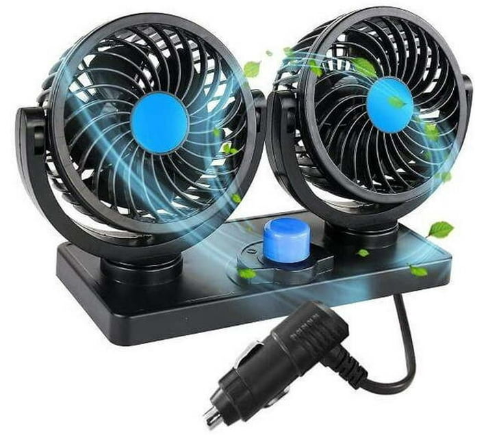Car Cooling Air Fan,12V/24V Electric Dual Car Cooling Air Fan Portable