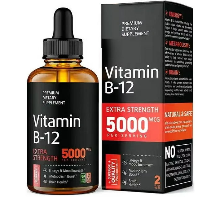 Pink Aura Vitamin B12 Mood & Energy Booster Drops 5000mcg (59 ml) Makro