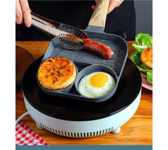 4 in 1 Egg Pancake Multi Sectional Pan 4 Dimples hole fry pan