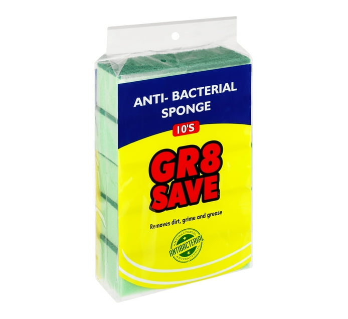 Gr8 Save Antibacterial Sponges (10 Pack) Makro