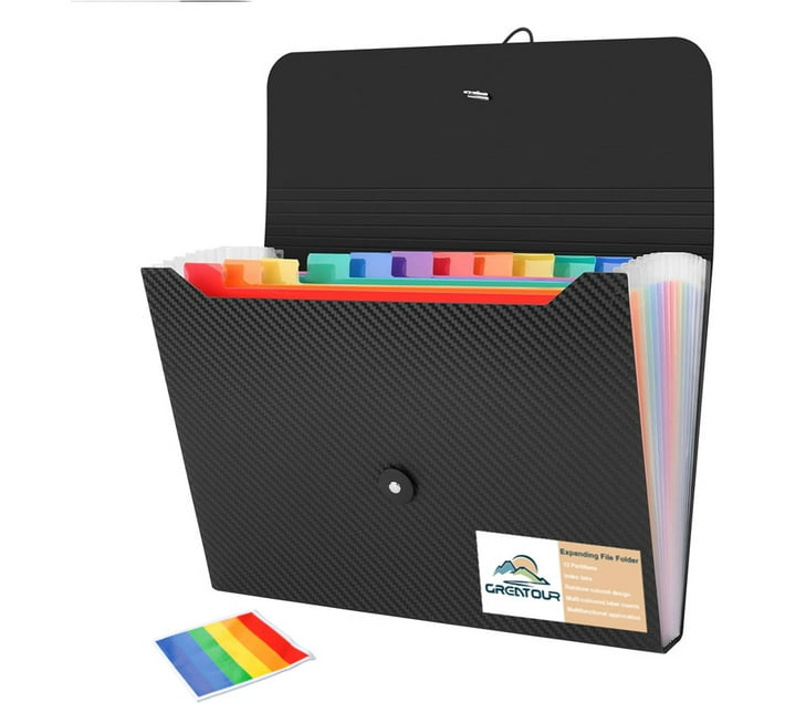 Buy Greatour A4 File Folder 13 Partitions Concertina Rainbow Concertina ...