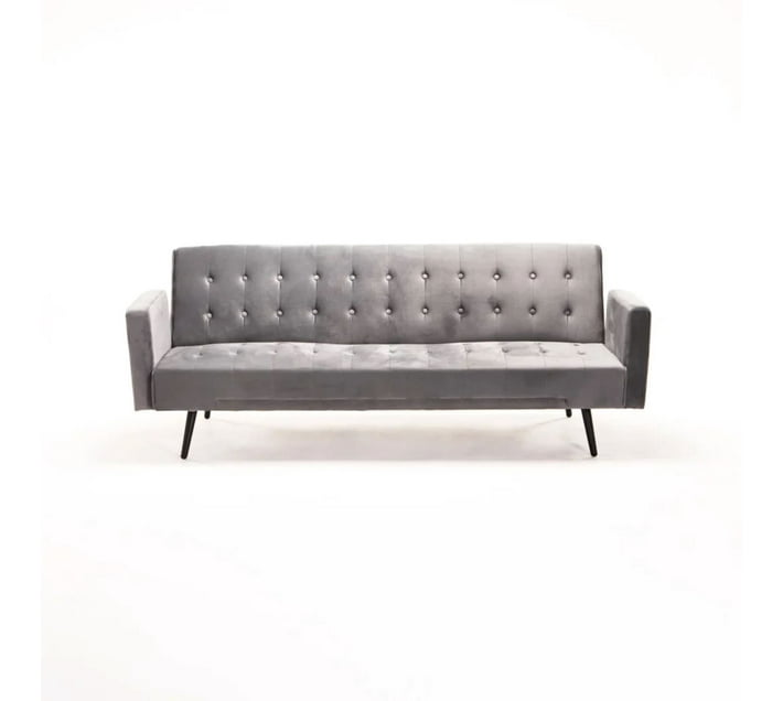 Buy VIVIDITTO DF2236 NA 3 Seater Sofa (Finish Colour - DARK GREY, Knock ...