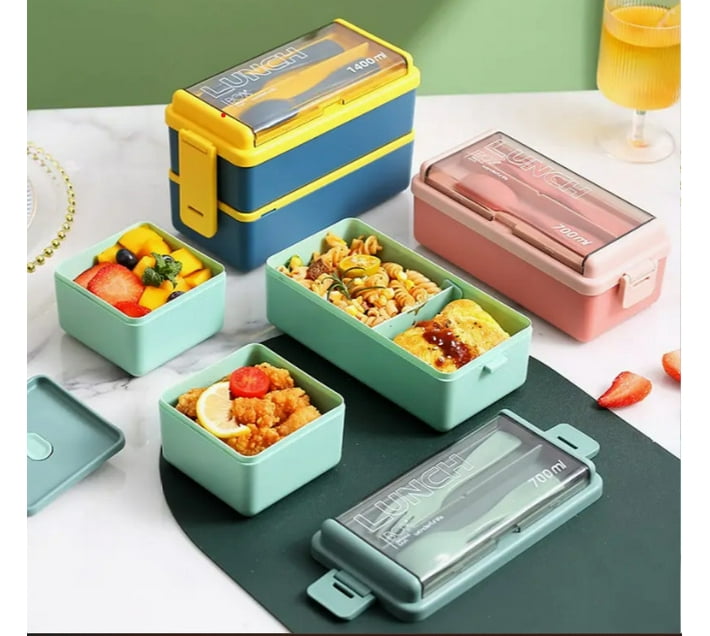 Buy LUNCH BOX 3 MULTICOMPARTMENT 1400ML EACH 3 Containers Lunch Box ...