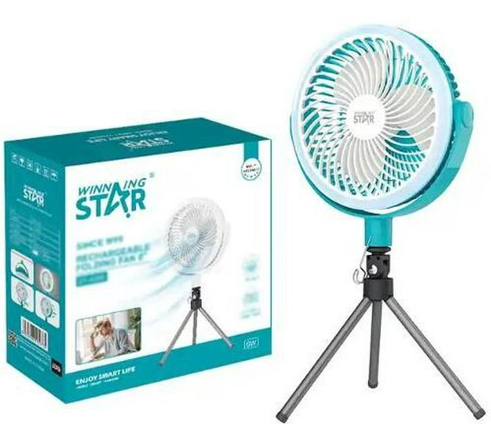 Winning star Fan Ceiling Fan 2400mah Small Desk Fan with Light + Tripod ...