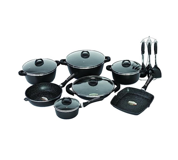 Someone’s in a Makro Schumann 27 Piece Cookware Set Black Complete