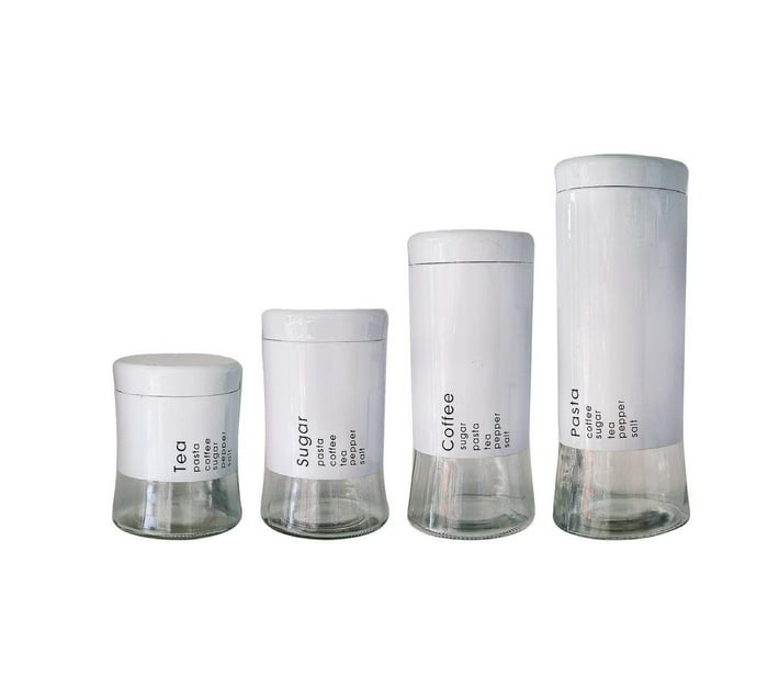 Someone’s in a Makro 4 Piece Transparent Glass Jar Canisters Coffee